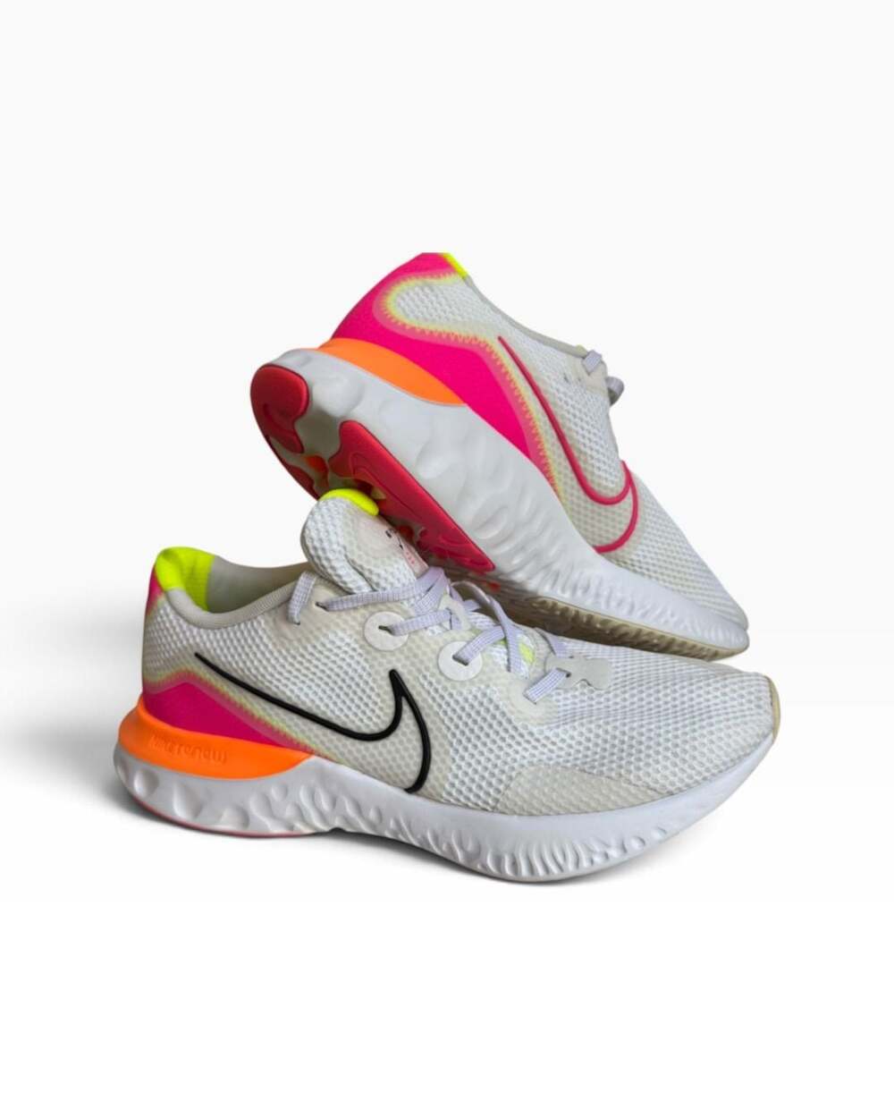 Nike Renew Run Women’s Size 11 White Pink Orange Running Shoes CK6360-005
